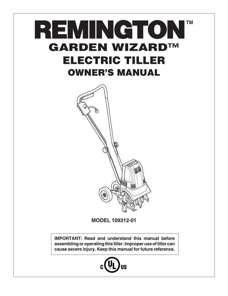 Remington Garden Wizard 109312 01 Users Manual Manualzzcom