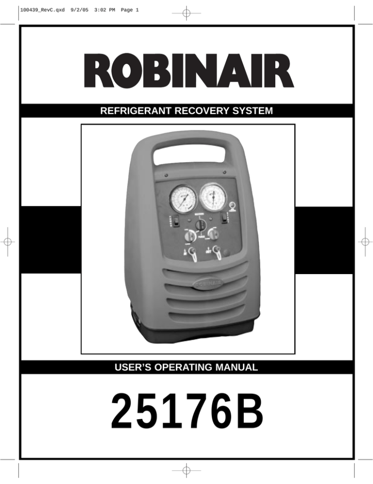 robinair 17534 operating manual