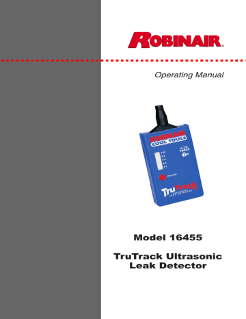 Introduction. Robinair TruTrack Ultrasonic Leak Detector 16455 | Manualzz