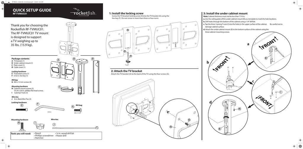 Rocketfish Rf Tvmuc01 User S Manual Manualzz