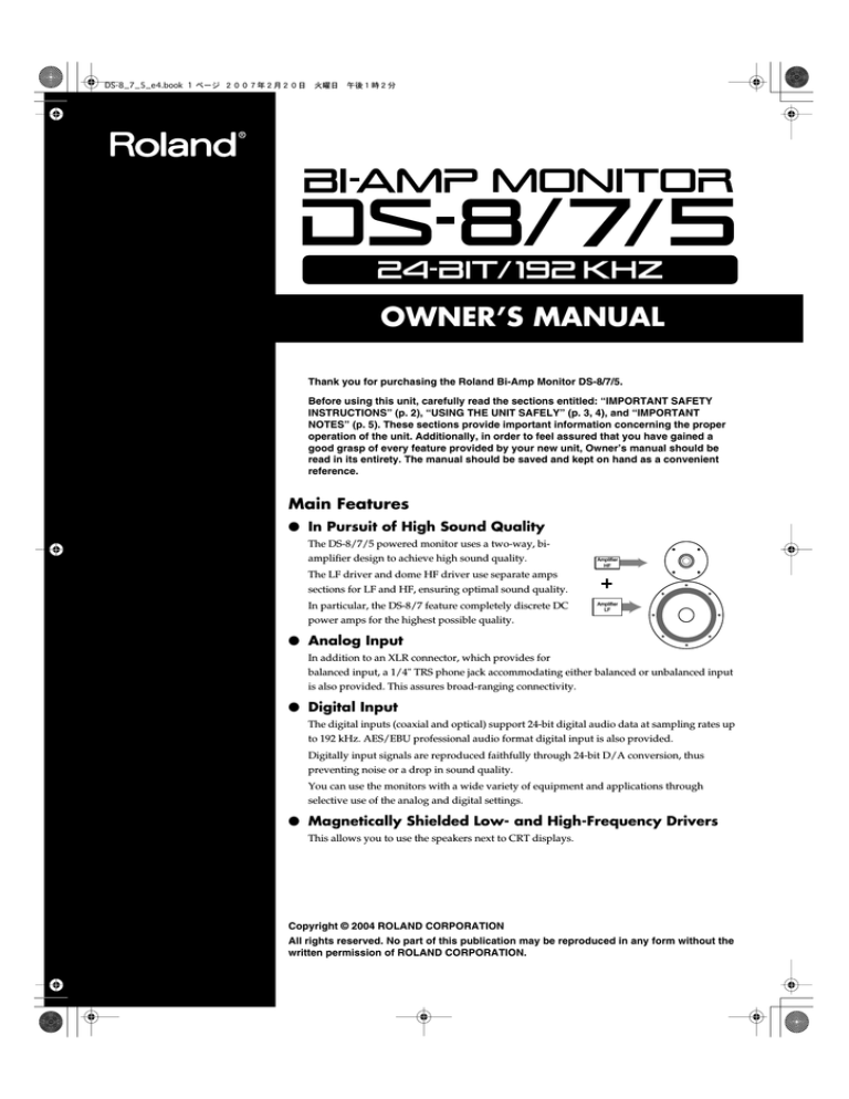 Roland DS-5 User manual | Manualzz