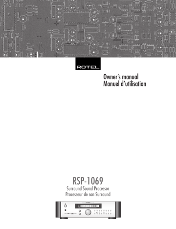Rotel RSP-1069 User's Manual | Manualzz