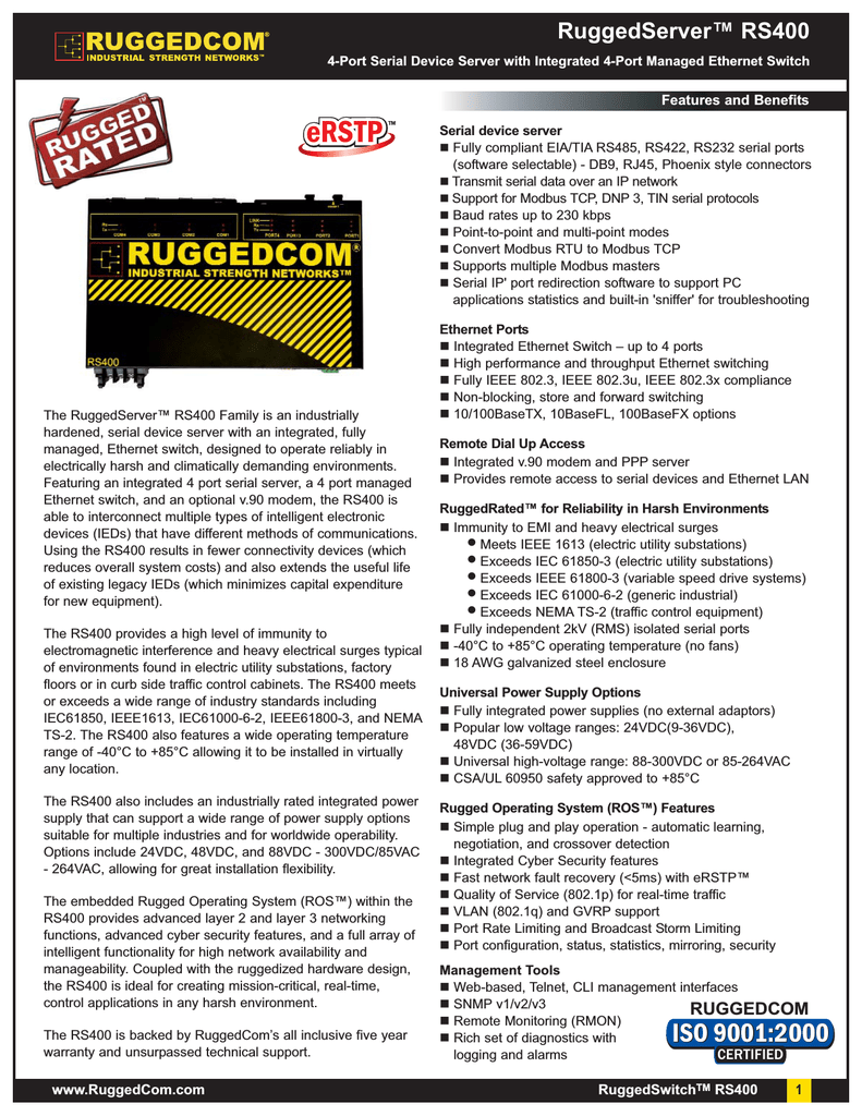 Ruggedcom Ruggedserver Rs400 User Manual Manualzz