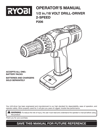 Ryobi 5-Speed User's Manual | Manualzz