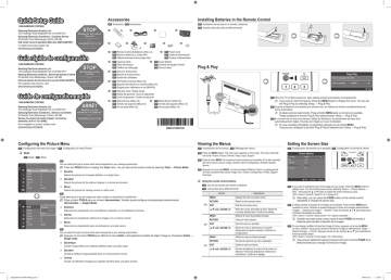 Samsung LN32B540 Quick Setup Guide | Manualzz