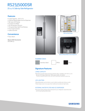 Samsung RS25J500DSR/AA User manual | Manualzz