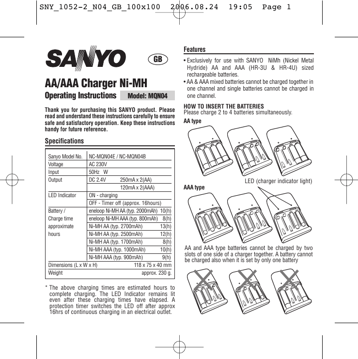 Sanyo NC-MQN04B User's Manual Manualzz