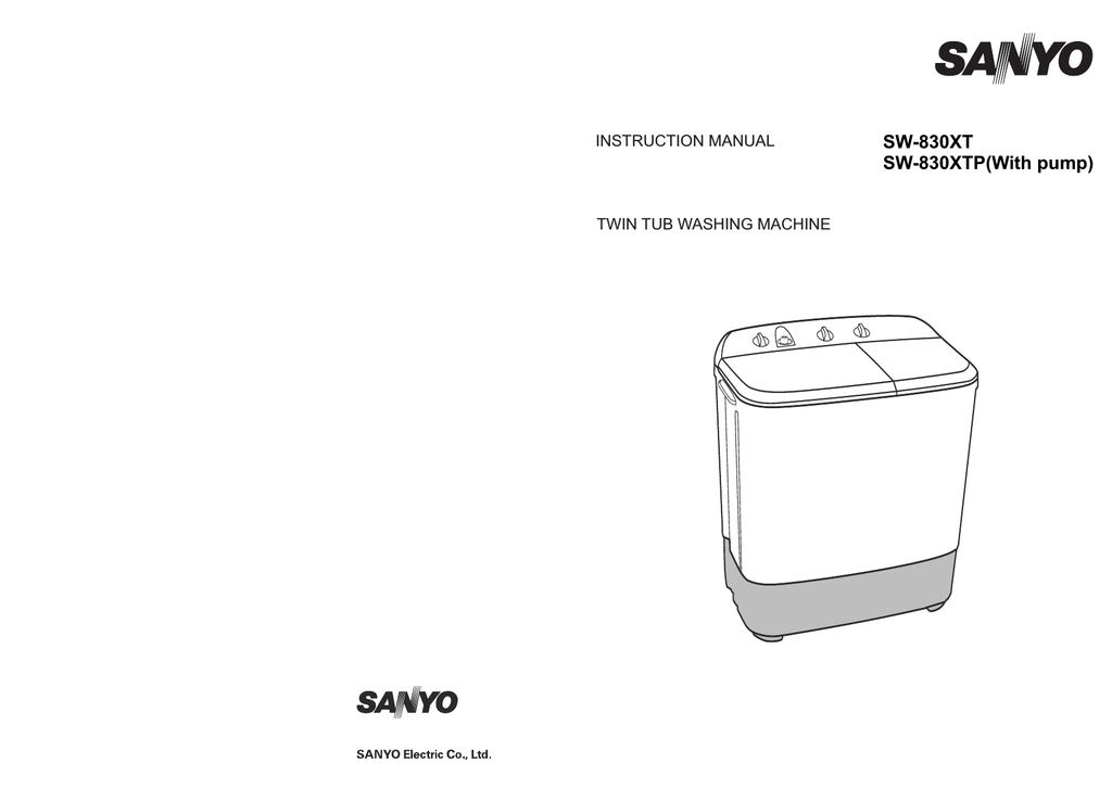 Sanyo Washer Sw 830xt User S Manual Manualzz