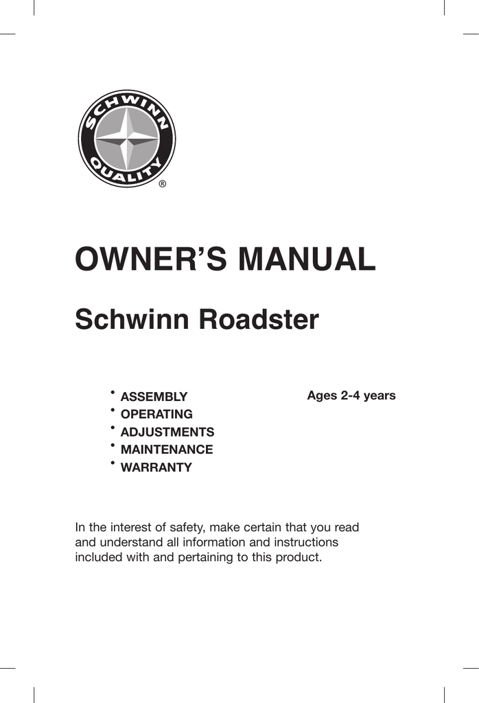 schwinn child carrier manual