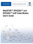 Scientific-Atlanta DPX2203, EPX2203 VoIP Cable Modem User's Guide