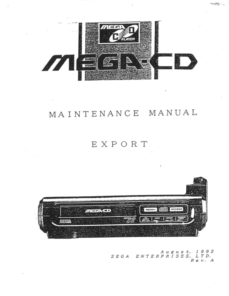 Sega Mega Cd User Manual Manualzz