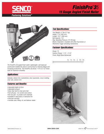 Senco FinishPro 35 User's Manual | Manualzz