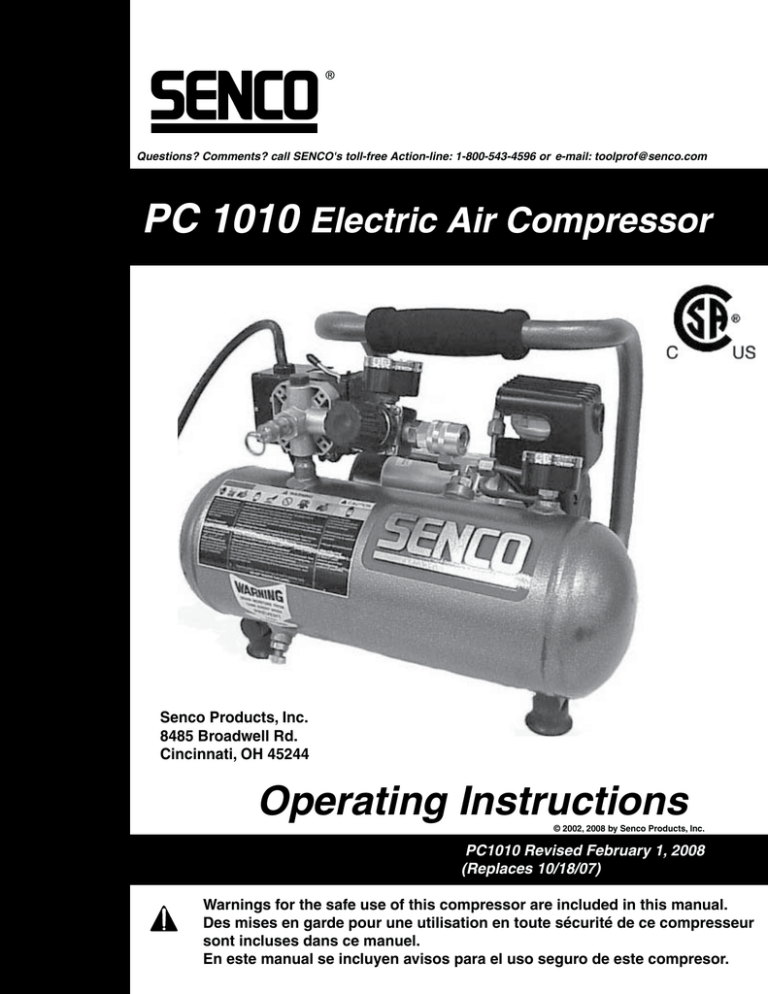 Senco Pc 1010 Manuel Utilisateur Manualzz Senco Pc 1010 Manuel Utilisateur Manualzz