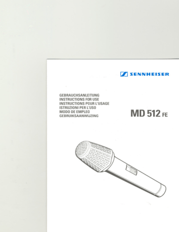 Sennheiser MD 512 FE User's Manual 