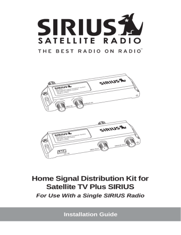 Sirius Satellite Radio 128-8665 Installation guide | Manualzz