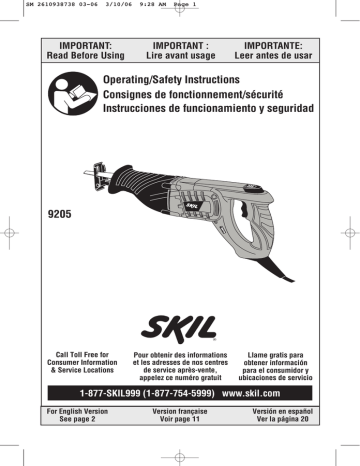 Skil 9205 User manual Manualzz