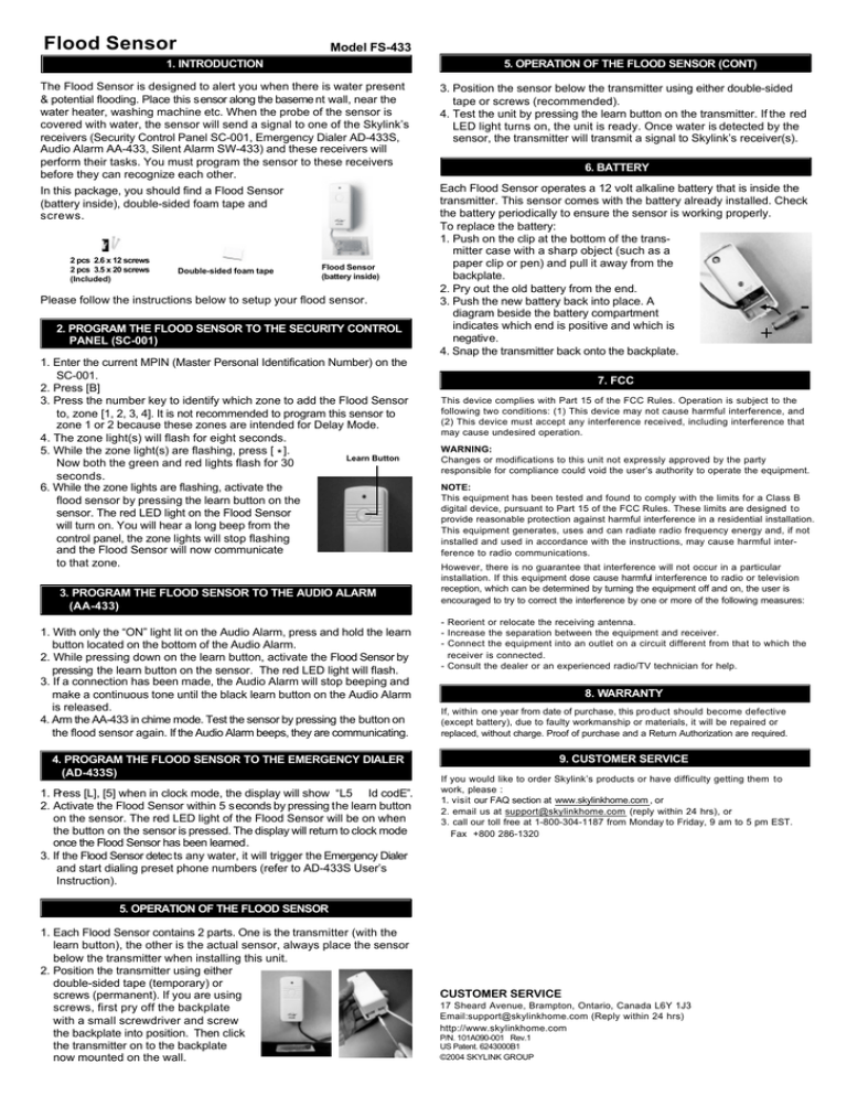 Skylink Fs 433 Fs 433e User Manual Manualzz