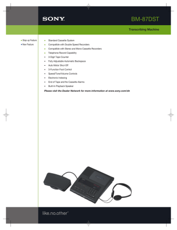 Sony BM-87DSTA Product specifications | Manualzz