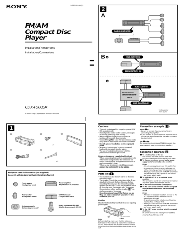 Sony CDX-F5005X Installation Instructions | Manualzz