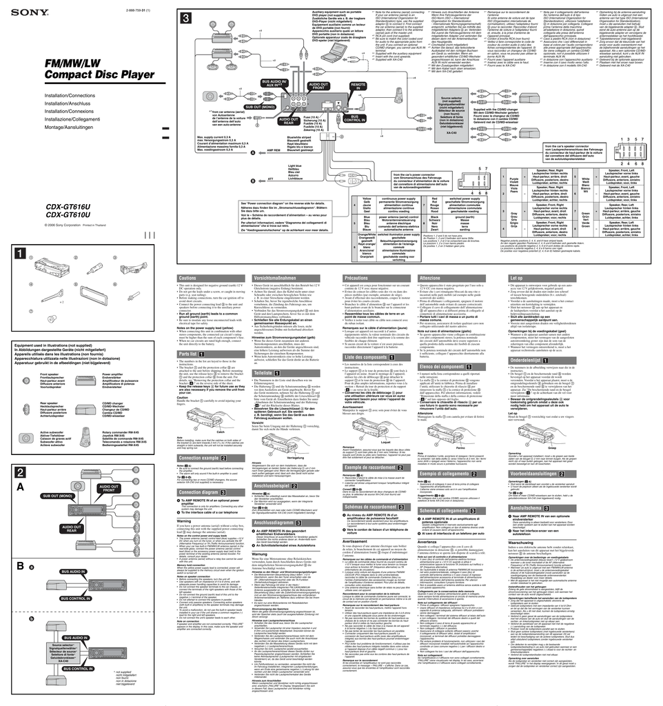 Sony CDXGT616U, CDXGT610U User manual Manualzz
