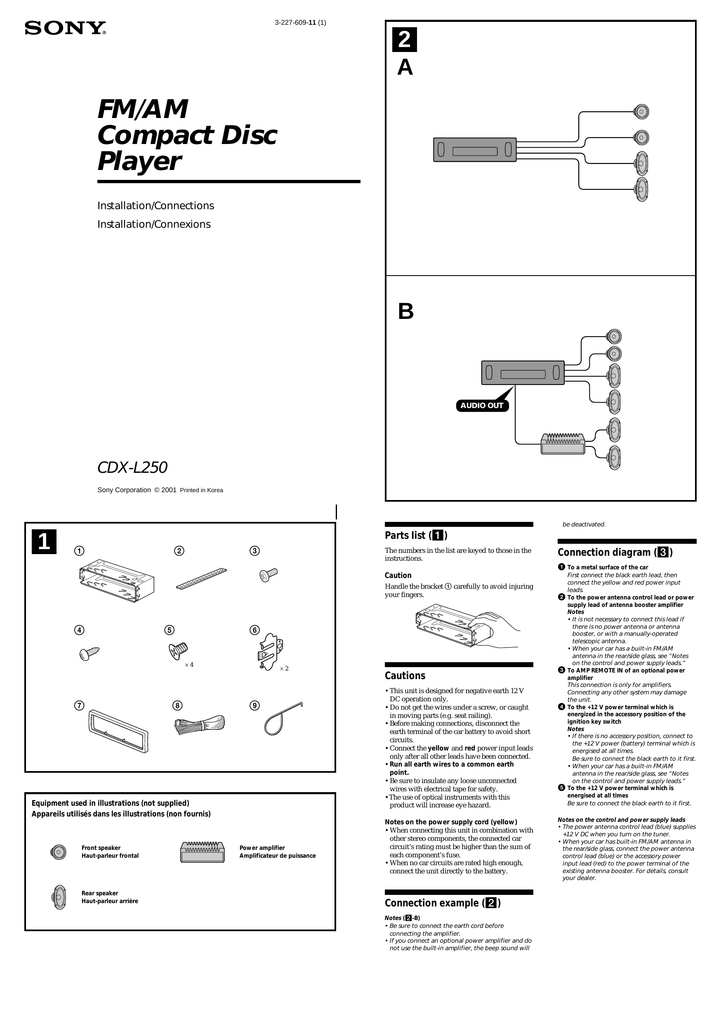 Sony Cdx L250 Installation Guide Manualzz - Wiring Diagram Sony Cdx 4180 Sony Cdx L250 Installation Guide Manualzz - Wiring Diagram Sony Cdx 4180