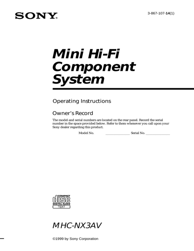 Sony Mhc Nx3av User Manual Manualzz