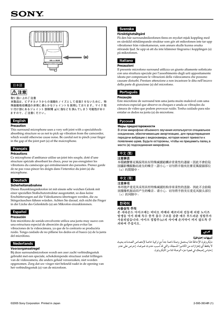 Sony Ecm Hqp1 Precautions Manualzz