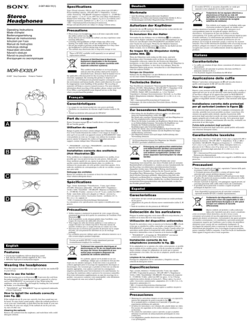 Sony EX MDR-EX32LP/L Operating instructions | Manualzz