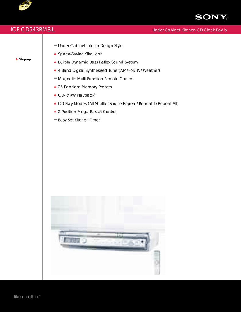Sony Icf Cd543rmsil Specification Manualzz