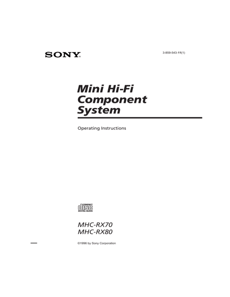 Sony Mhc Rx70 Mhc Rx80 User Manual Manualzz