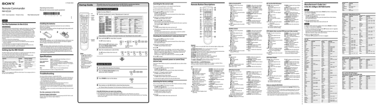 Sony Rm Vz2 User S Manual Manualzz