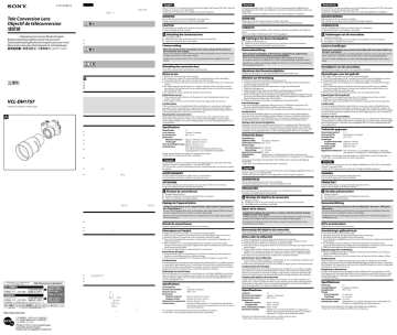 Sony VCL-DH1757 Operating Instructions | Manualzz
