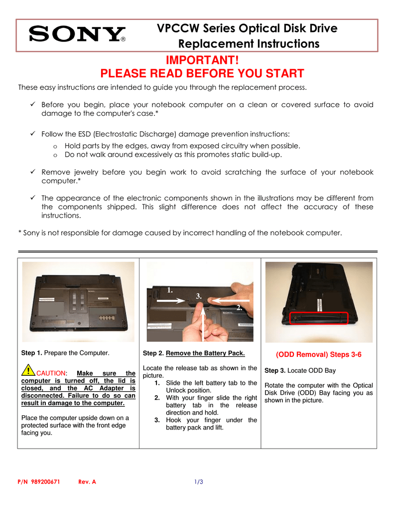 Sony Vpccw13fx B Replacement Instructions Manualzz