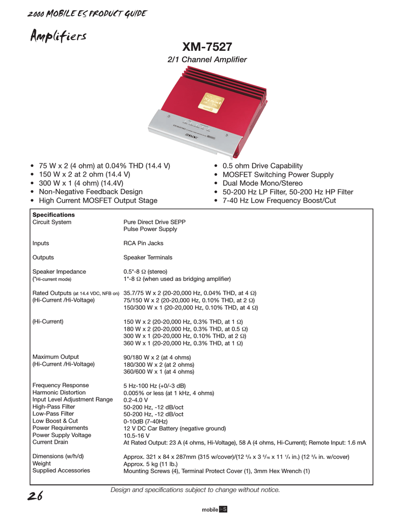 Sony Xm 7527 User Guide Manualzz