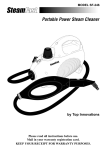 Top Innovations SF-246 Portable Power Steam Cleaner User Manual