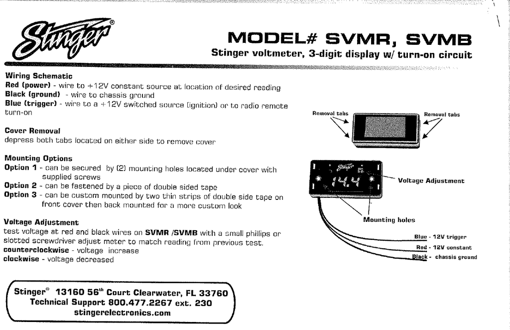 Stinger Svmb Voltage Gauge Svmb User S Manual Manualzz