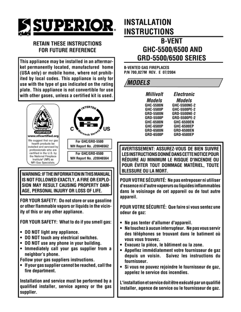 Superior Ghc Grd 5500 User Manual Manualzz