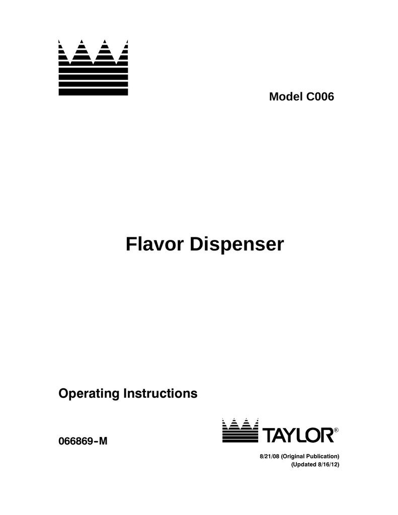 Taylor C006 User manual | Manualzz