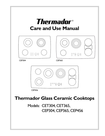 Thermador CEP304 Care and Use Manual | Manualzz