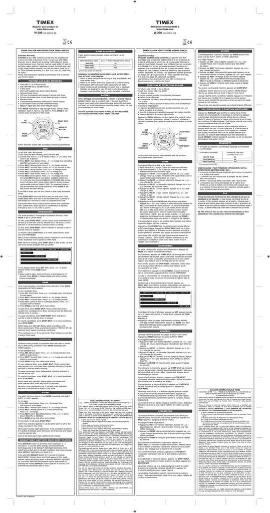 Timex Vibe Shock User guide | Manualzz