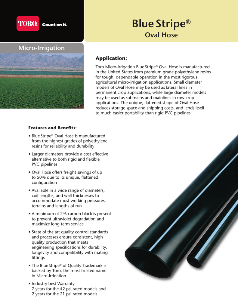 Hoses Water Hoses Toro 2 Plastic 450 ELD5251045 21 psi Blue Stripe