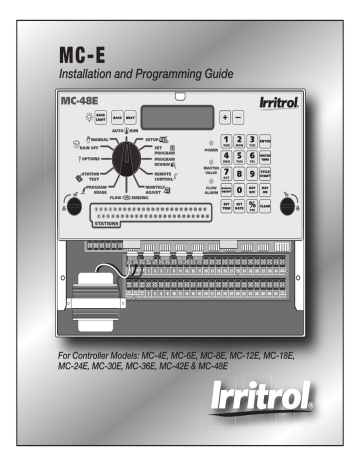 Toro MC-E Series Installation and Programming Guide | Manualzz