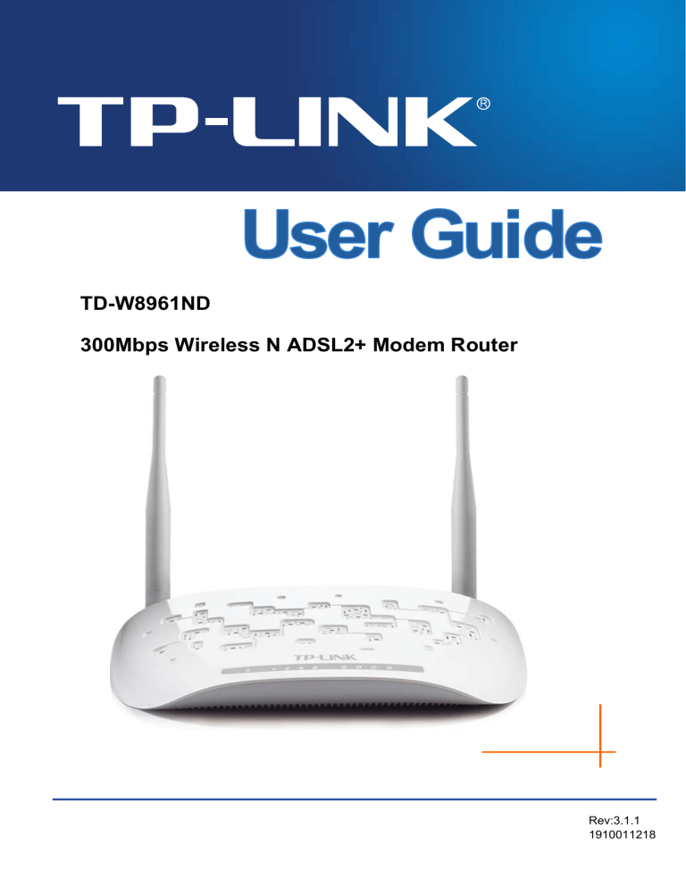 Tp Link Td W61nd Td W61nd V3 User Guide Manualzz