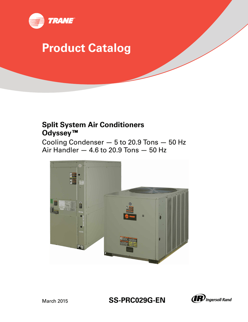 Trane package unit catalogue