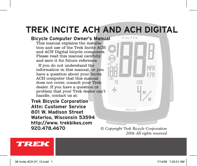 trek bicycle computer