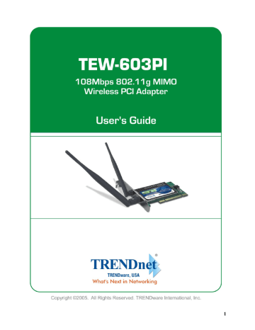 TRENDnet 108Mbps User's Manual | Manualzz