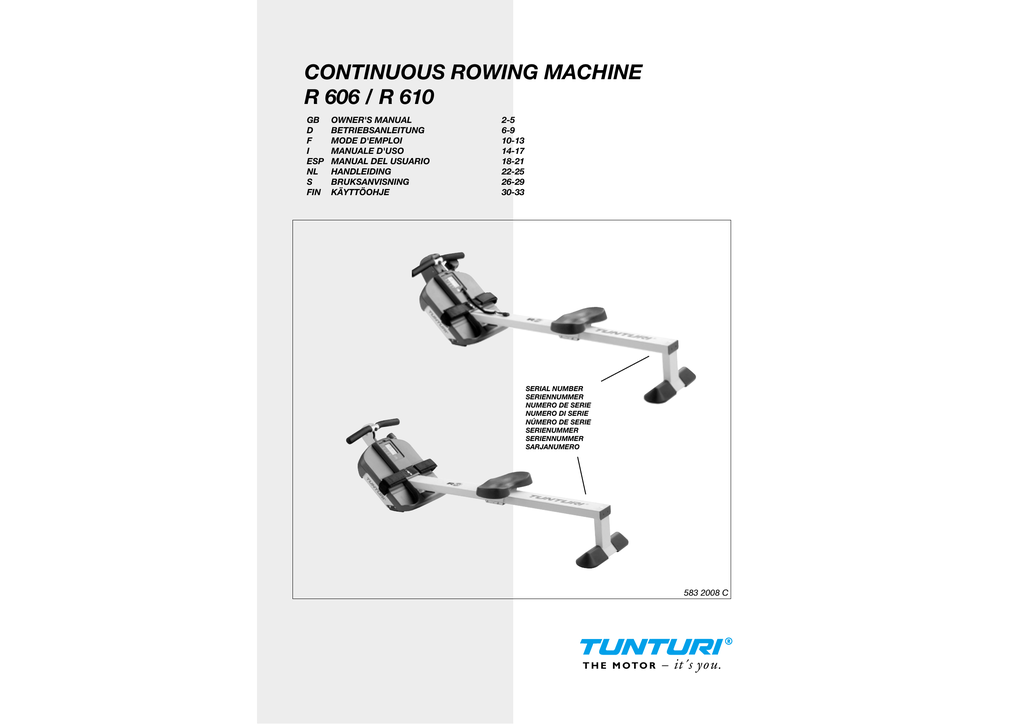 tunturi 203 rowing machine