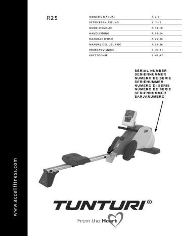 Tunturi R25 Rowing Machine Owner's Manual | Manualzz