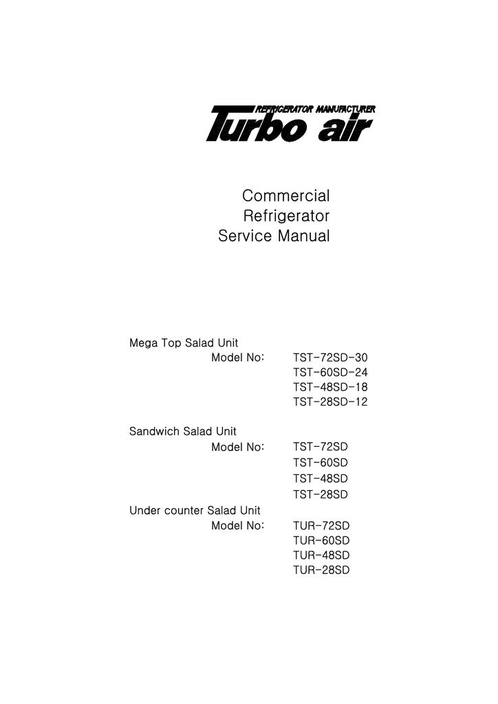 turbo air tst 28sd 12 user s manual manualzz