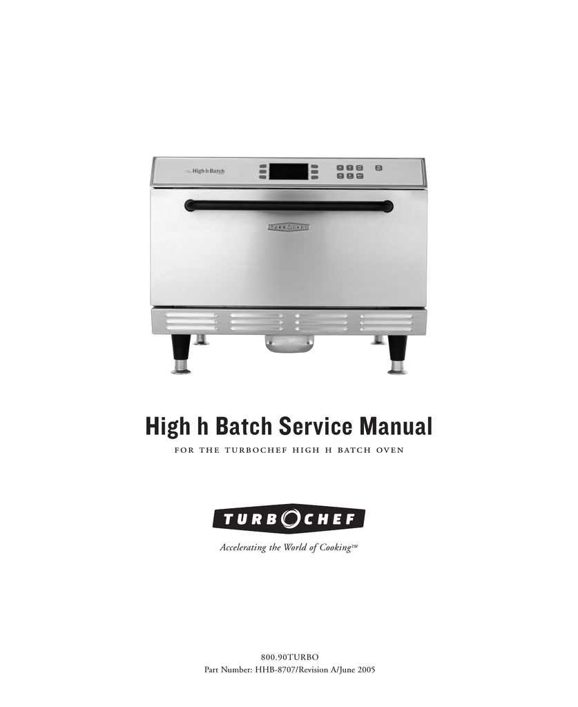 Turbo Chef Technologies HHB8029 User manual Manualzz